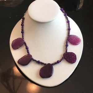 Amethyst Agate and Purple Turquoise necklace